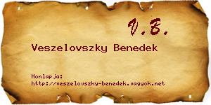 Veszelovszky Benedek névjegykártya