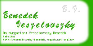 benedek veszelovszky business card